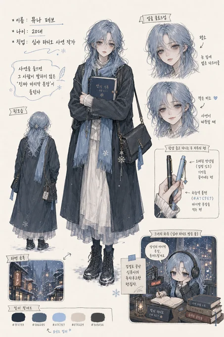 뮤나 페브 · 캐릭터 일러스트